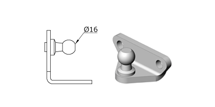 Technical drawing - Endfitting - Brackets ball Technical drawing - Endfitting - Brackets ball